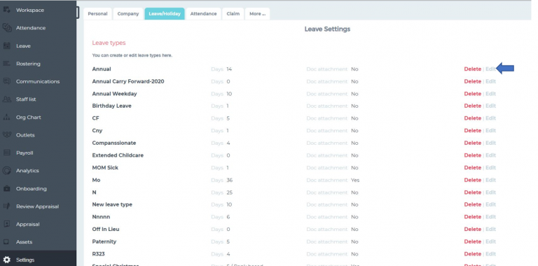 Enable The Leave Encashment For The Active Staff Carbonate HR