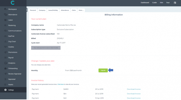 Billing | Carbonate HR