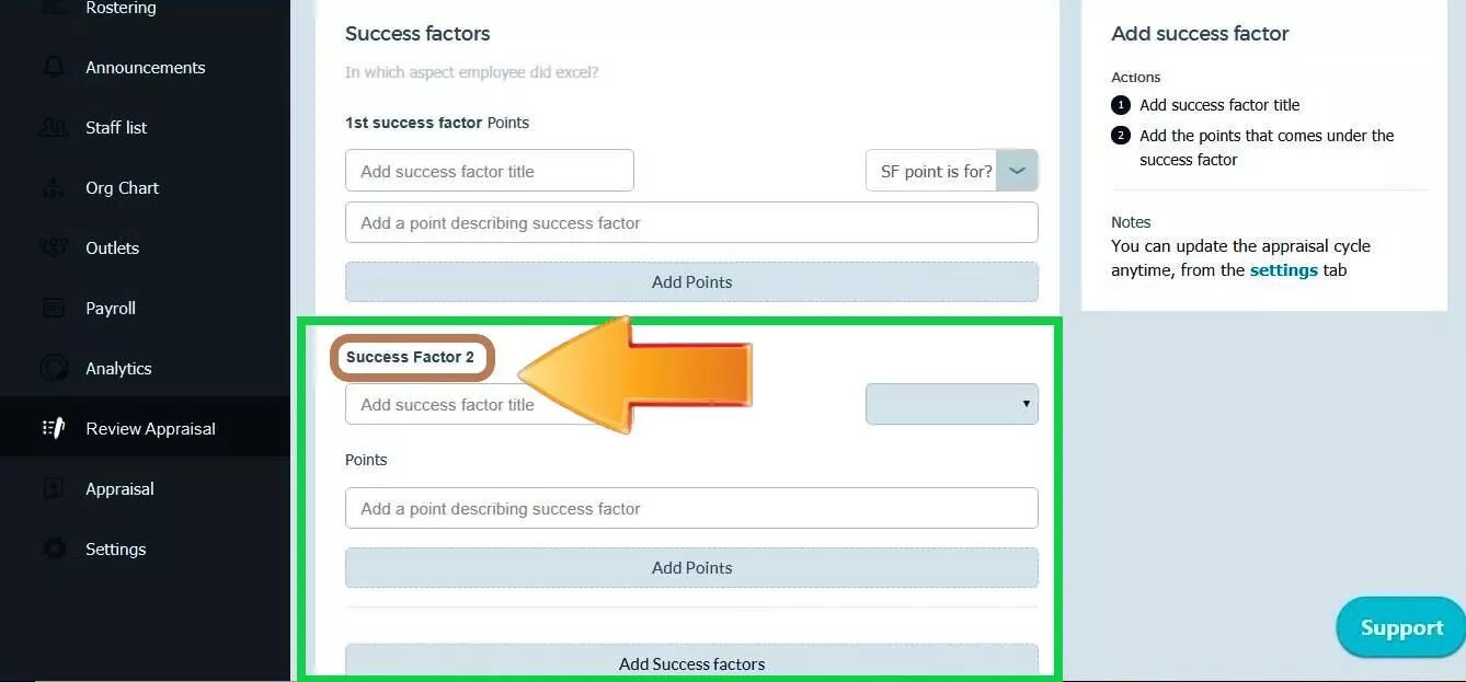 How to add success factors | Carbonate HR