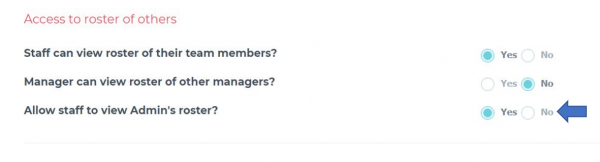 How to allow staff to view admin roster? | Carbonate HR